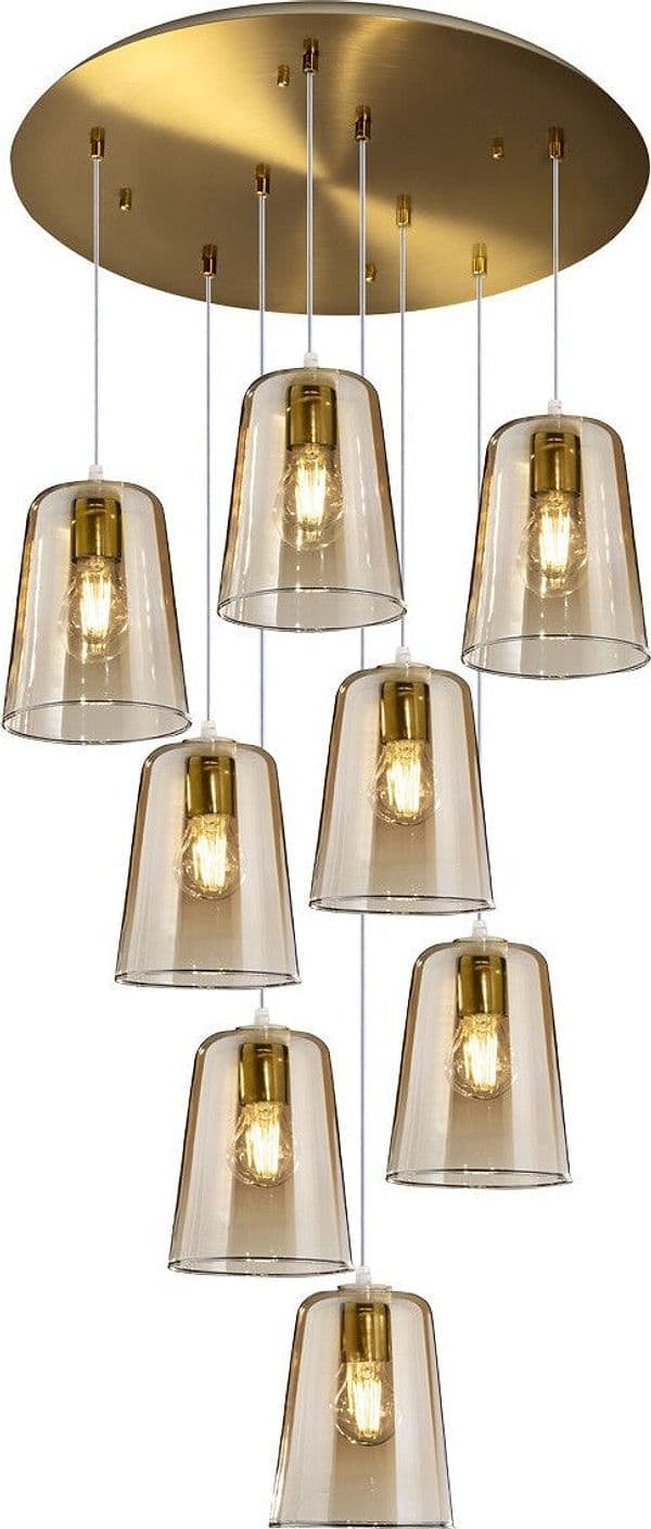 Lampadario-classico-Top-Light-SHADED-1164OS-S8-T-AM-vetro-lampada-soffitto