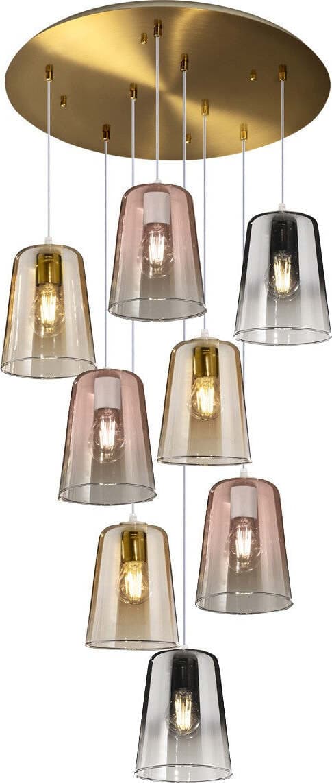 Lampadario-classico-Top-Light-SHADED-1164OS-S8-T-MC-vetro-lampada-soffitto