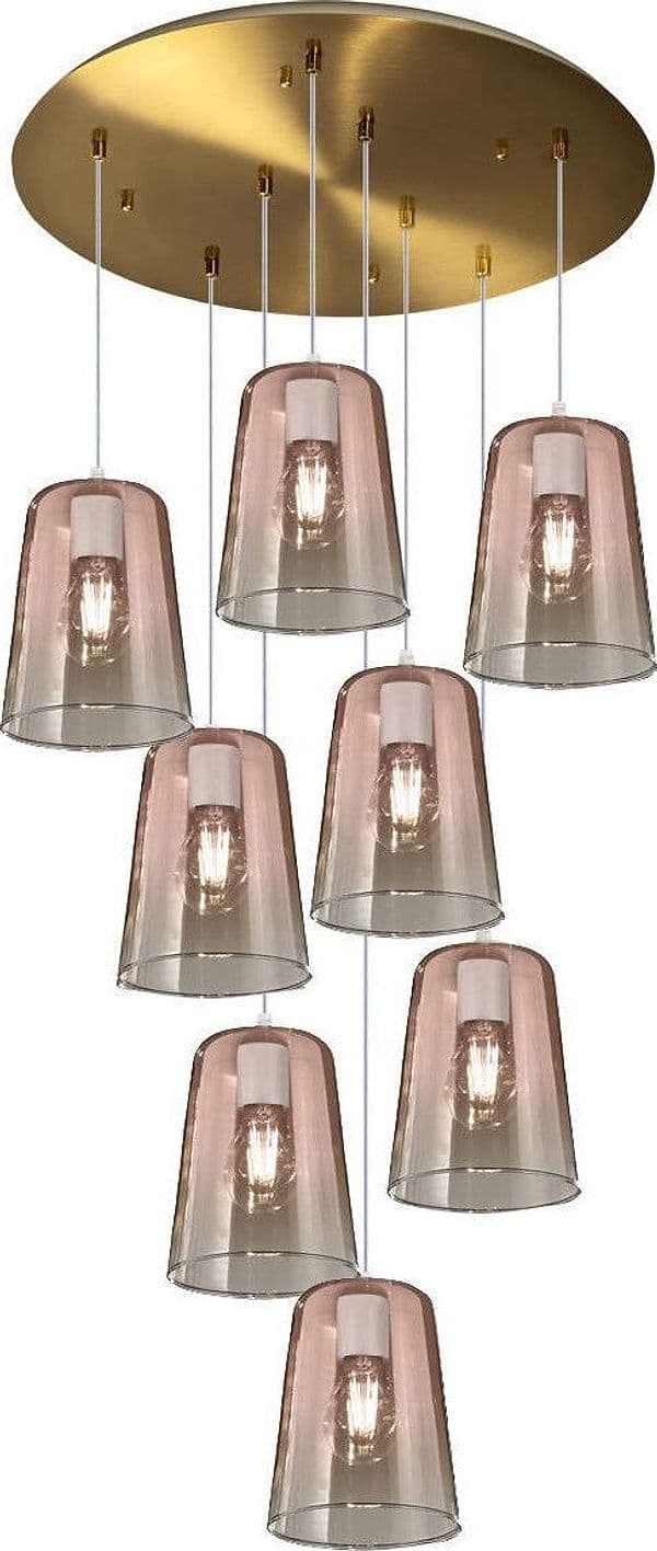 Lampadario-classico-Top-Light-SHADED-1164OS-S8-T-RA-vetro-lampada-soffitto