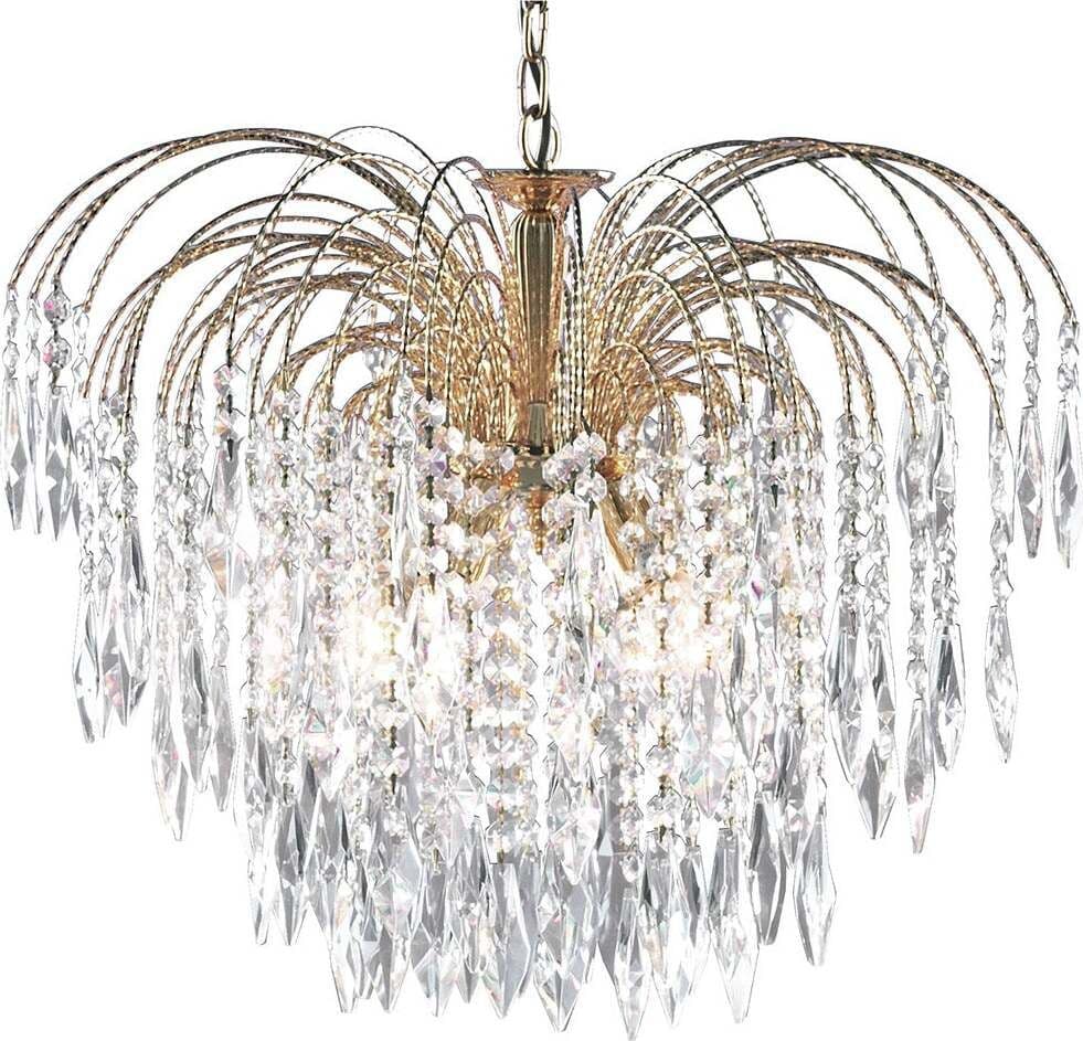 Lampadario-Classico-Waterfall-Acciaio-Oro-Cristallo-5-Luci-E14