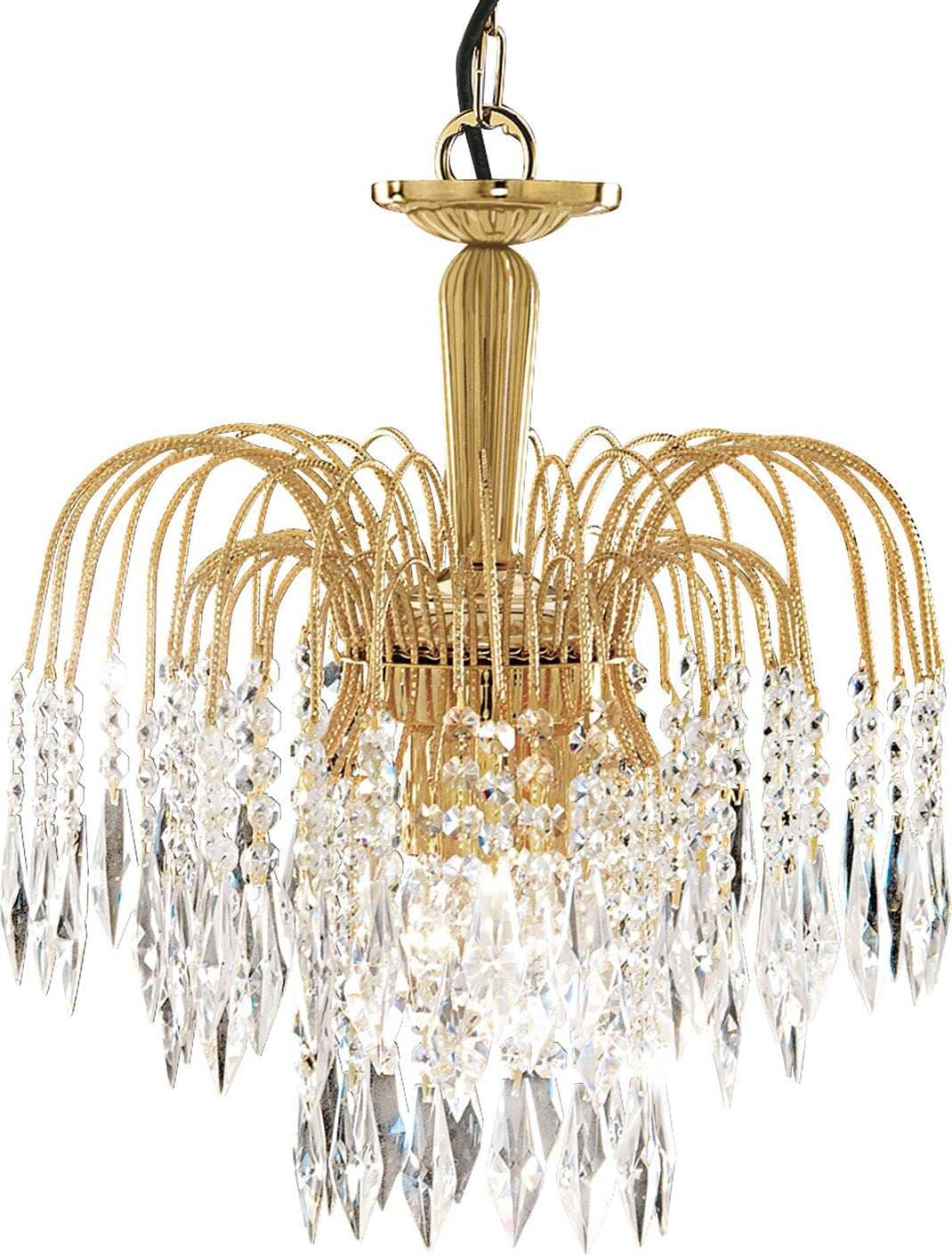 Lampadario-Classico-Waterfall-Acciaio-Oro-Vetro-3-Luci-E14