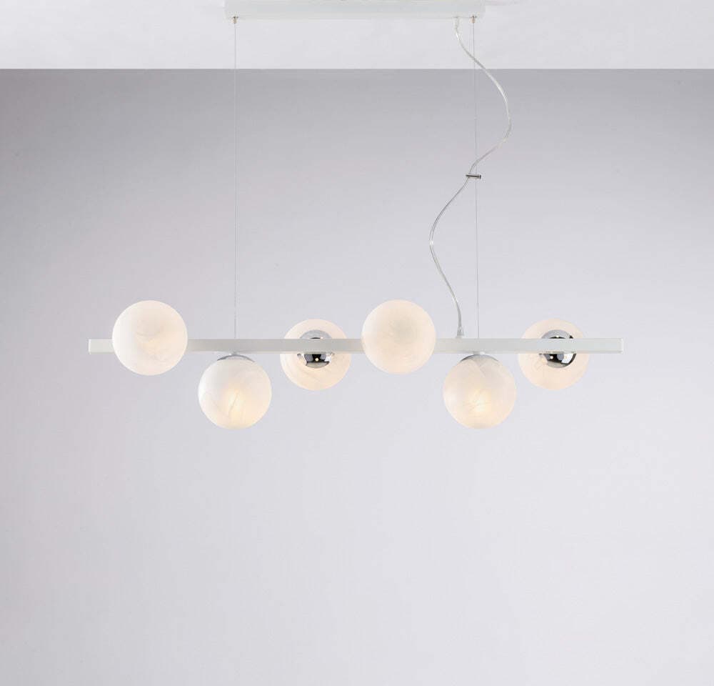 Lampadario-Contemporaneo-Adrian-Bianco-Cromo-6-Luci-E14