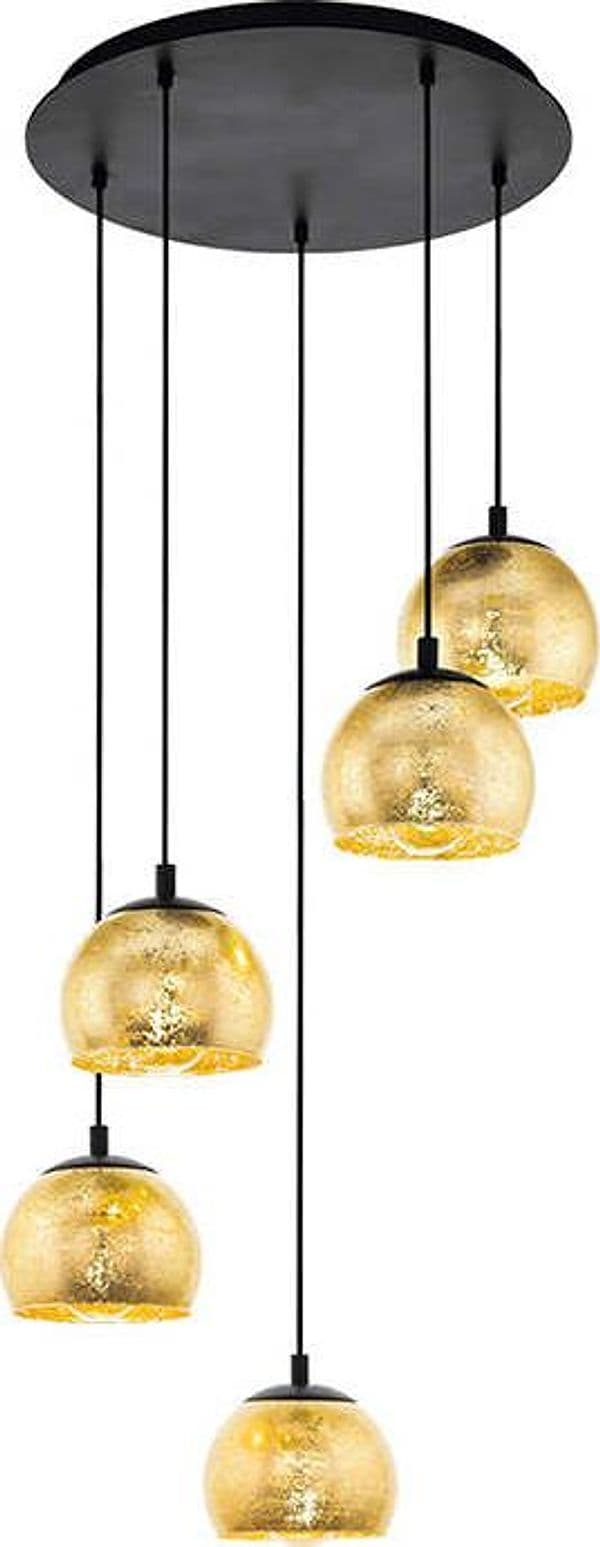 Lampadario-Contemporaneo-Albaraccin-5-Luci-Metallo-Nero