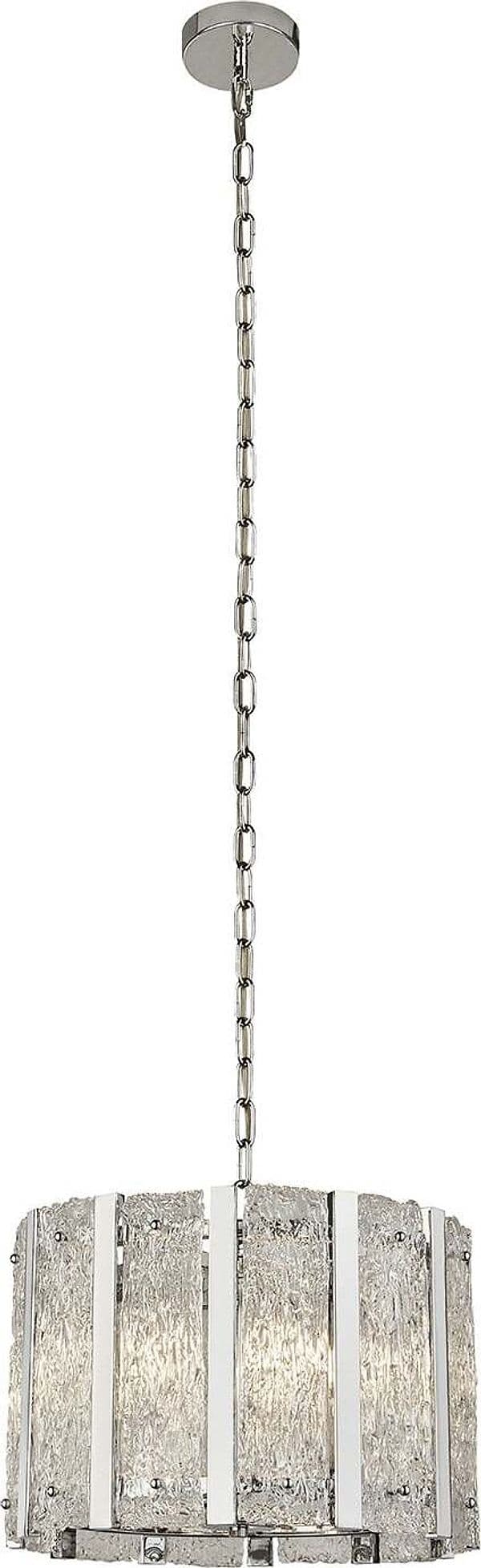 Lampadario-Contemporaneo-Alessandra-Acciaio-Argento-Vetro-Trasparente-5-Luci-E14