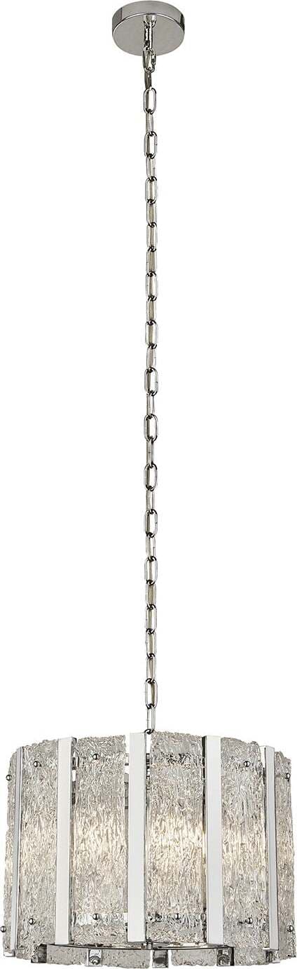 Lampadario-Contemporaneo-Alessandra-Acciaio-Argento-Vetro-Trasparente-5-Luci-E14