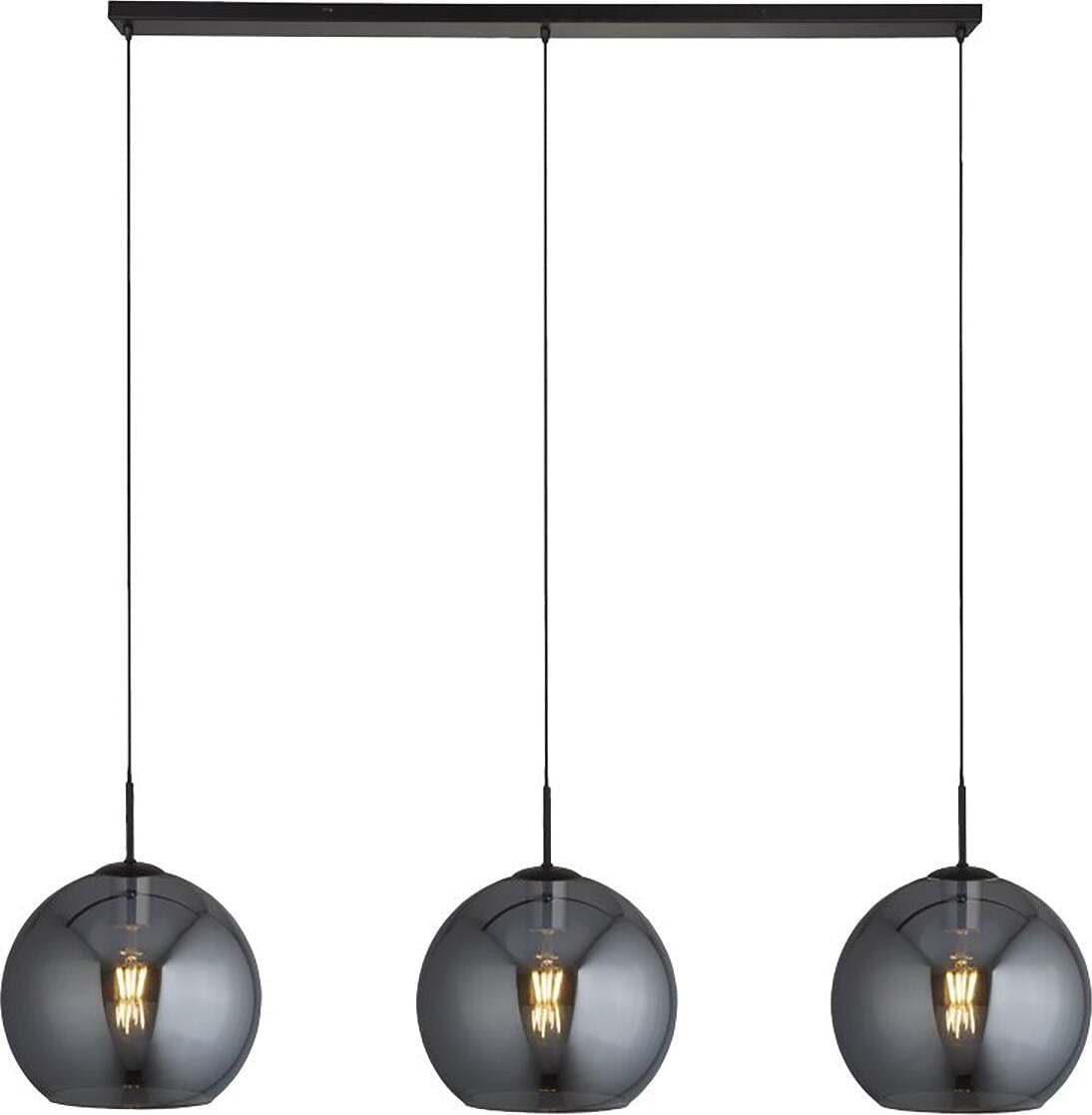 Lampadario-Contemporaneo-Amsterdam-Acciaio-Nero-Vetro-3-Luci-E27