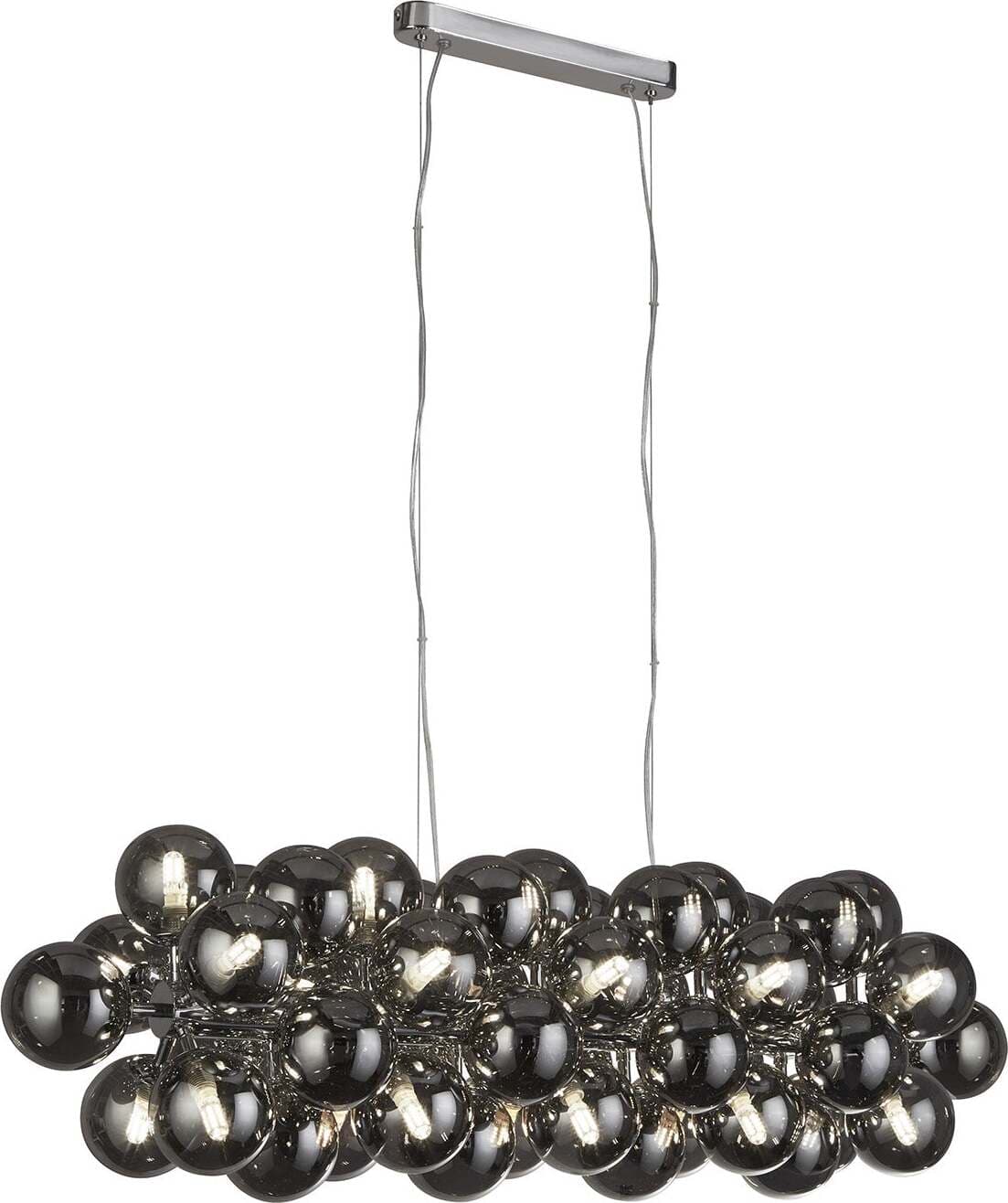 Lampadario-Contemporaneo-Bacca-Acciaio-Cromo-Vetro-25-Luci-G9
