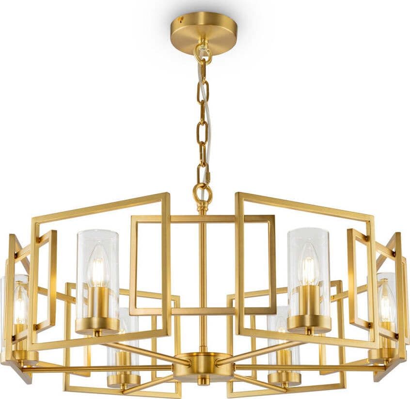 Lampadario Contemporaneo Bowi Struttura In Metallo Colore Oro 6 Luci