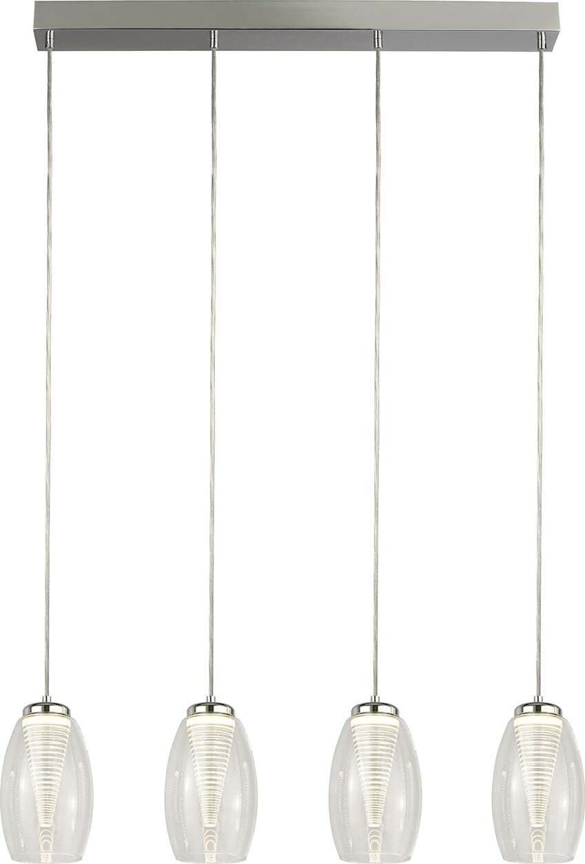 Lampadario-Contemporaneo-Ciclon-Acciaio-Cromo-Vetro-Trasparente-Led-22W-3000K