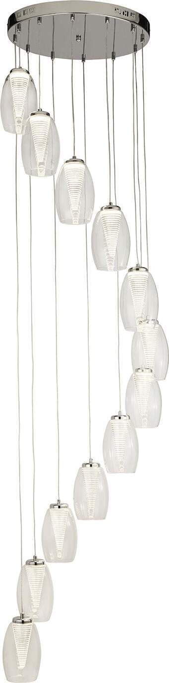 Lampadario-Contemporaneo-Ciclon-Acciaio-Cromo-Vetro-Trasparente-Led-60W-3000K