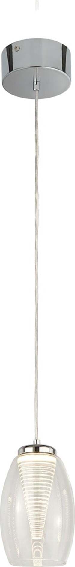 Lampadario-Contemporaneo-Ciclon-Metallo-Cromo-Vetro-Trasparente-Led-6W-3000K