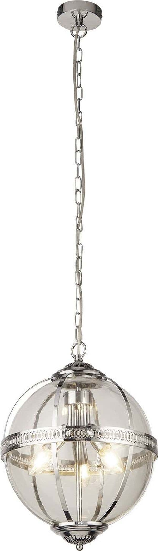 Lampadario-Contemporaneo-Corona-Acciaio-Cromo-Vetro-3-Luci-E14