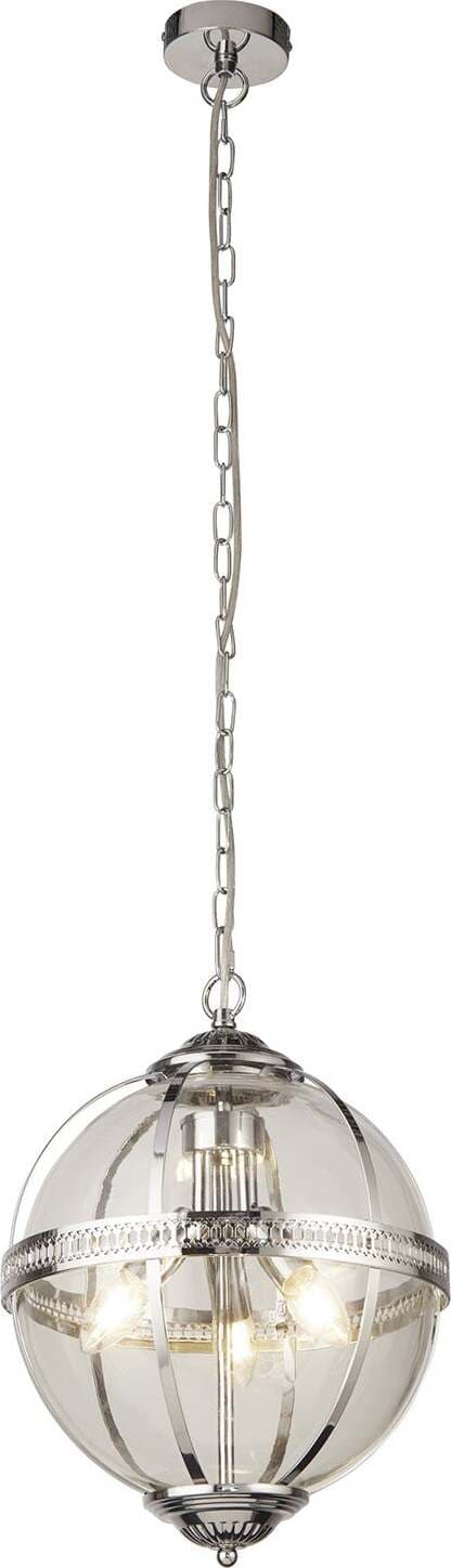 Lampadario-Contemporaneo-Corona-Acciaio-Cromo-Vetro-3-Luci-E14