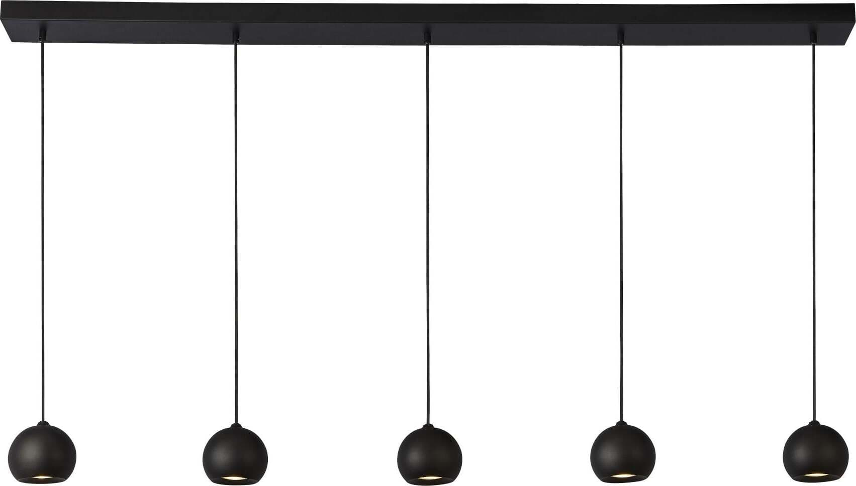 Lampadario-Contemporaneo-Eindhoven-Acciaio-Nero-5-Luci-Gu10