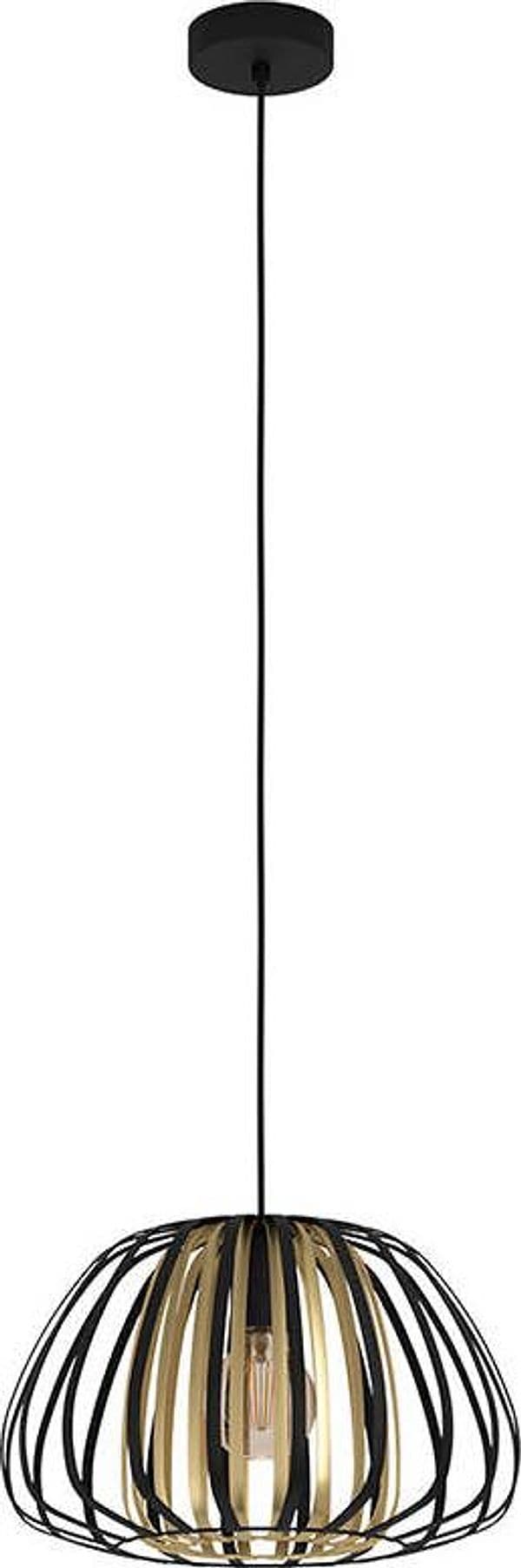 Lampadario-Contemporaneo-Encinitos-1-Luce-Acciaio-Nero-E-Oro