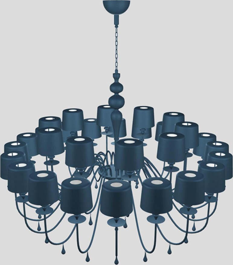 Lampadario-Contemporaneo-Eva-In-Plastica-Blu-Alluminio-30-Luci