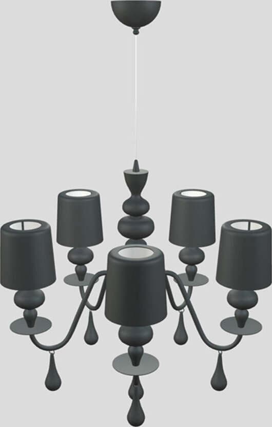 Lampadario-Contemporaneo-Eva-In-Plastica-Grigio-Alluminio-5-Luci