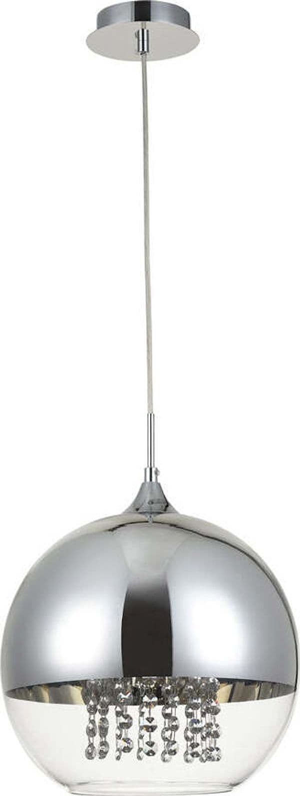Lampadario-Contemporaneo-Fermi-Metallo-Nichel-1-Luce-Diffusori-Vetro-Trasparente
