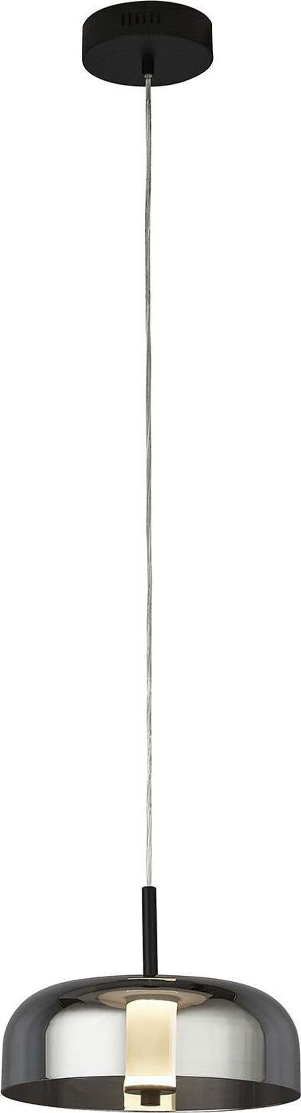 Lampadario-Contemporaneo-Frisbee-Acciaio-Nero-Vetro-Led-16,37W-3000K