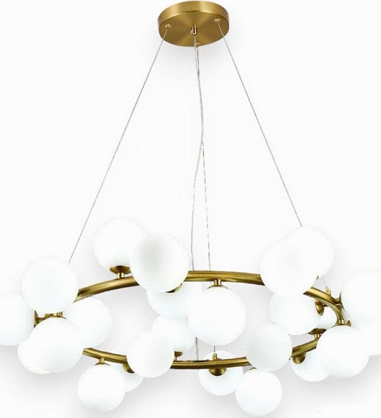 LAMPADARIO CONTEMPORANEO IN METALLO BRONZO A SOSPENSIONE 25 SFERE VETRO G9 B87 in Lampade a sospensione Trade Shop italia - Napoli, commercioVirtuoso.it