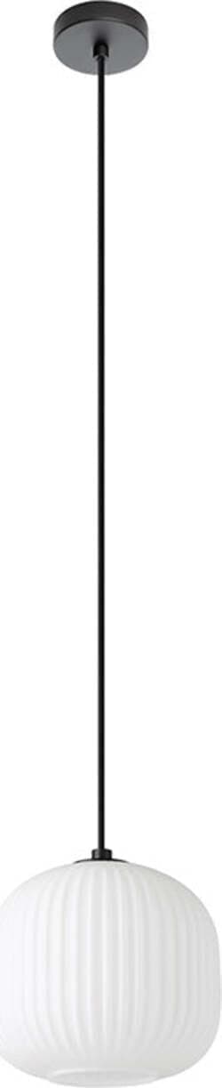 Lampadario-Contemporaneo-Mantunalle-1-Luce-Acciaio-Nero-Vetro-Bianco