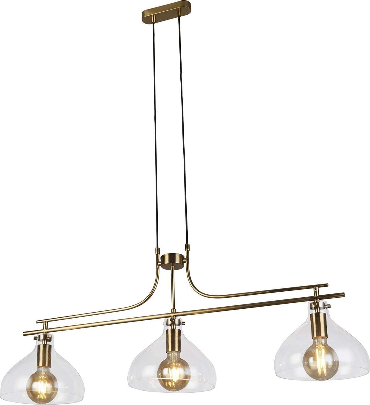Lampadario-Contemporaneo-Margherita-Acciaio-Ottone-Vetro-3-Luci-E27