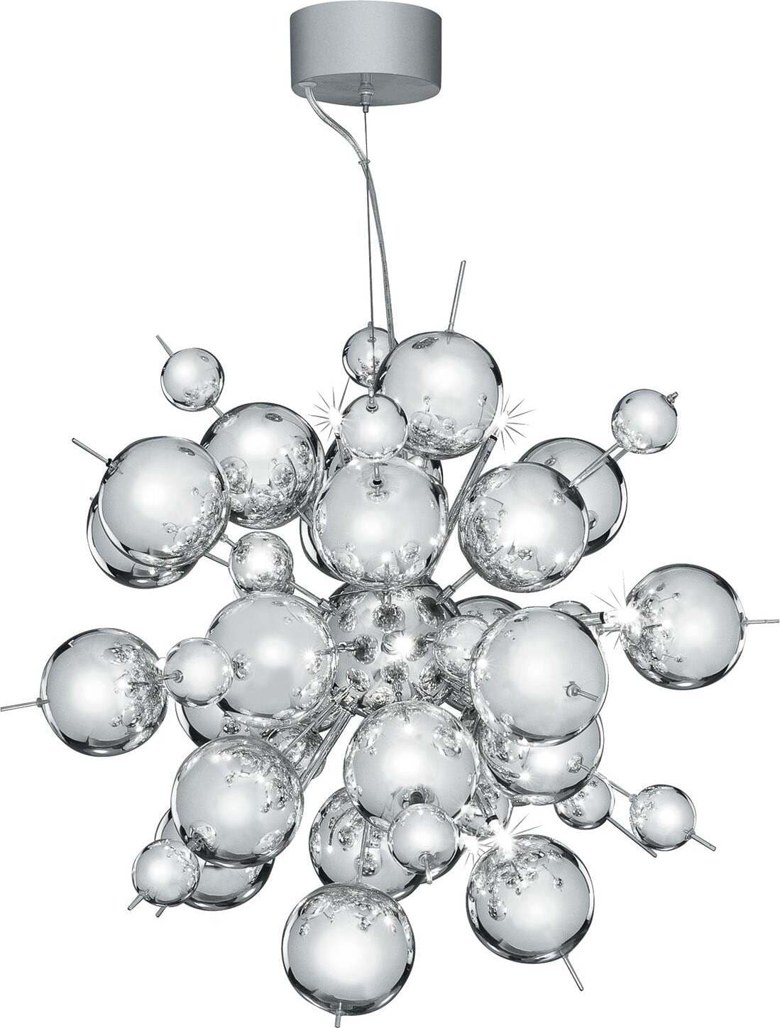 Lampadario-Contemporaneo-Molecola-Acciaio-Cromo-12-Luci-G4-1,5X12W