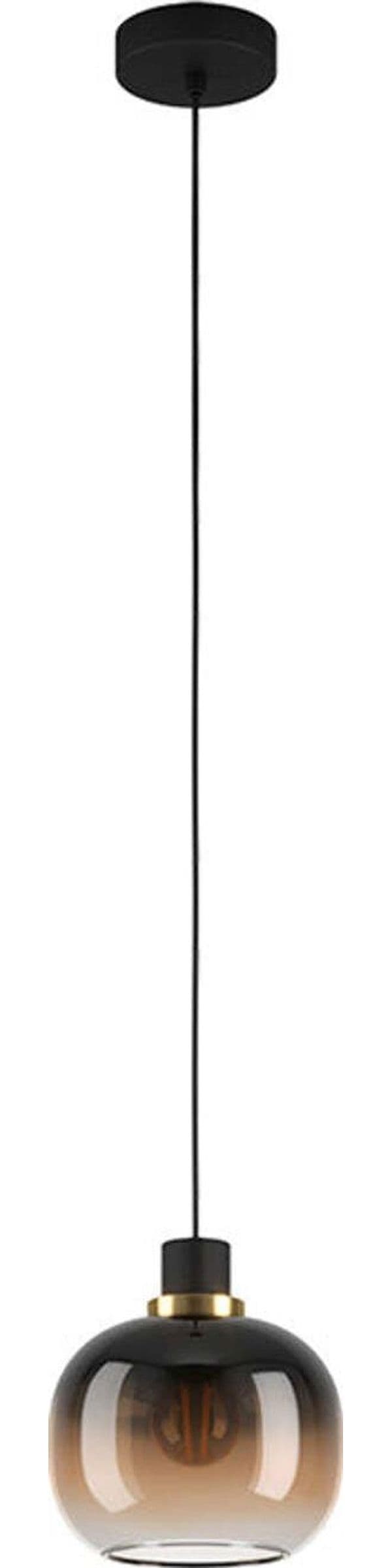 Lampadario-Contemporaneo-Oilella-1-Luce-Acciaio-Nero-E-Ottonediffusore-Marrone