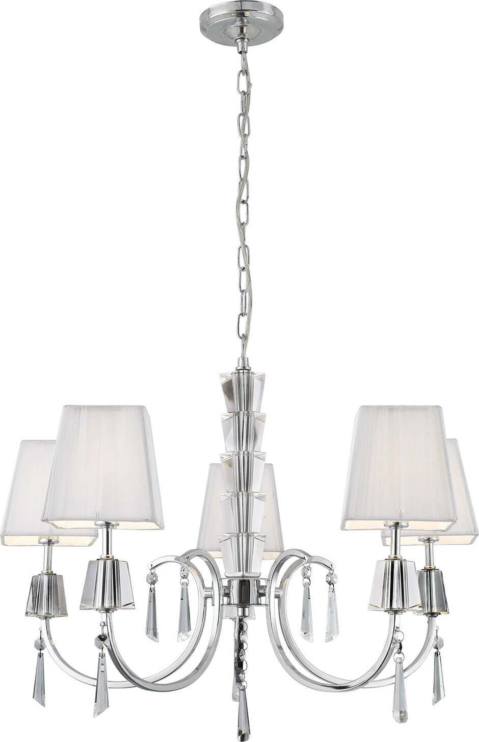 Lampadario-Contemporaneo-Portico-Acciaio-Cromo-Vetro-5-Luci-G9