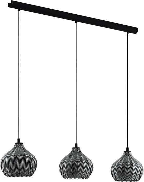 Lampadario-Contemporaneo-Tamallat-3-Luci-Acciaio-Nero
