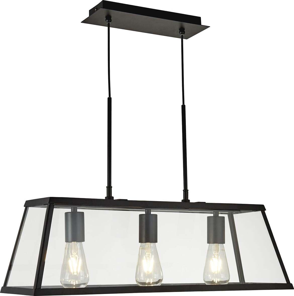 Lampadario-Contemporaneo-Viaggiatore-Acciaio-Nero-Vetro-3-Luci-E27