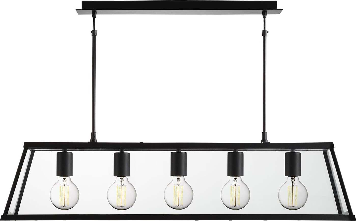 Lampadario-Contemporaneo-Viaggiatore-Acciaio-Nero-Vetro-5-Luci-E27