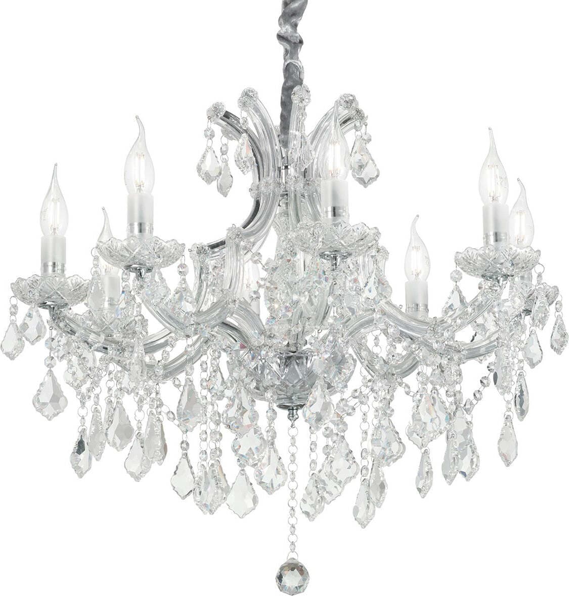 Lampadario-cristallo-Ideal-Lux-NAPOLEON-SP8-CR-167244-E14-LED-sospensione