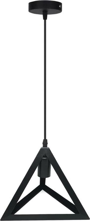 Lampadario-Da-Soffitto-A-Sospensione-Forma-Triangolo-3d-Porta-Lampadina-E27-Nero-Universo