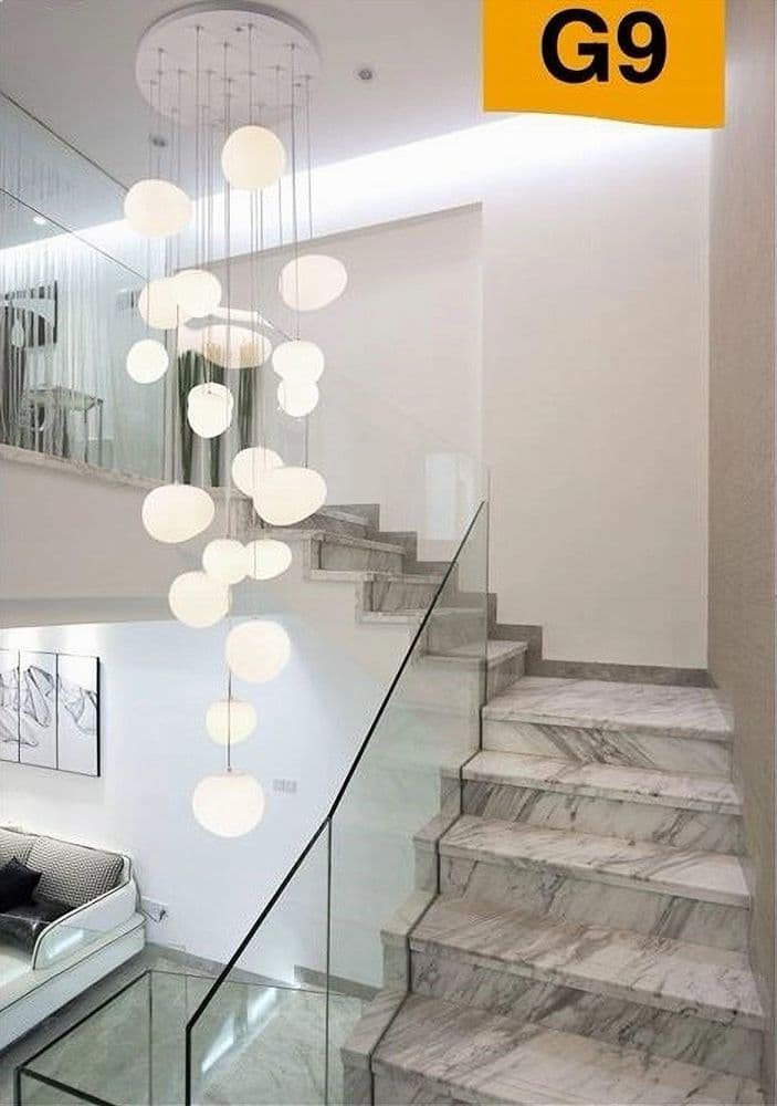 LAMPADARIO DA SOFFITTO A SOSPENSIONE LAMPADA MODERNO CON 19 SFERE GOCCE G9 B95 in Lampade a sospensione Trade Shop italia - Napoli, commercioVirtuoso.it