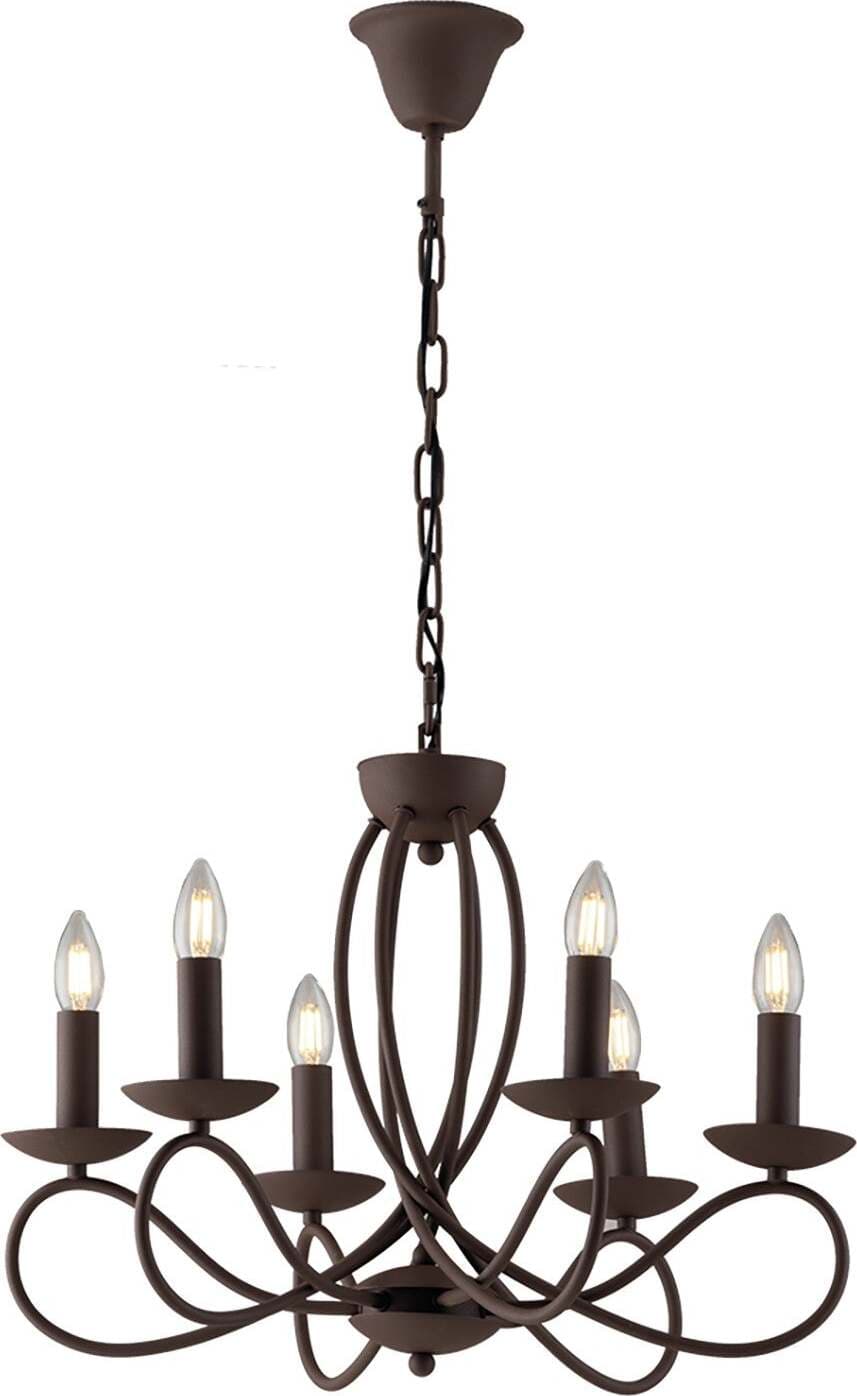 Lampadario Ginevra Corten 6Xe14 56X42Cm Illuminazione/Illuminazione per interni/Lampadari lampade a sospensione e plafoniere/Lampadari Led Mall Home - Napoli, Commerciovirtuoso.it