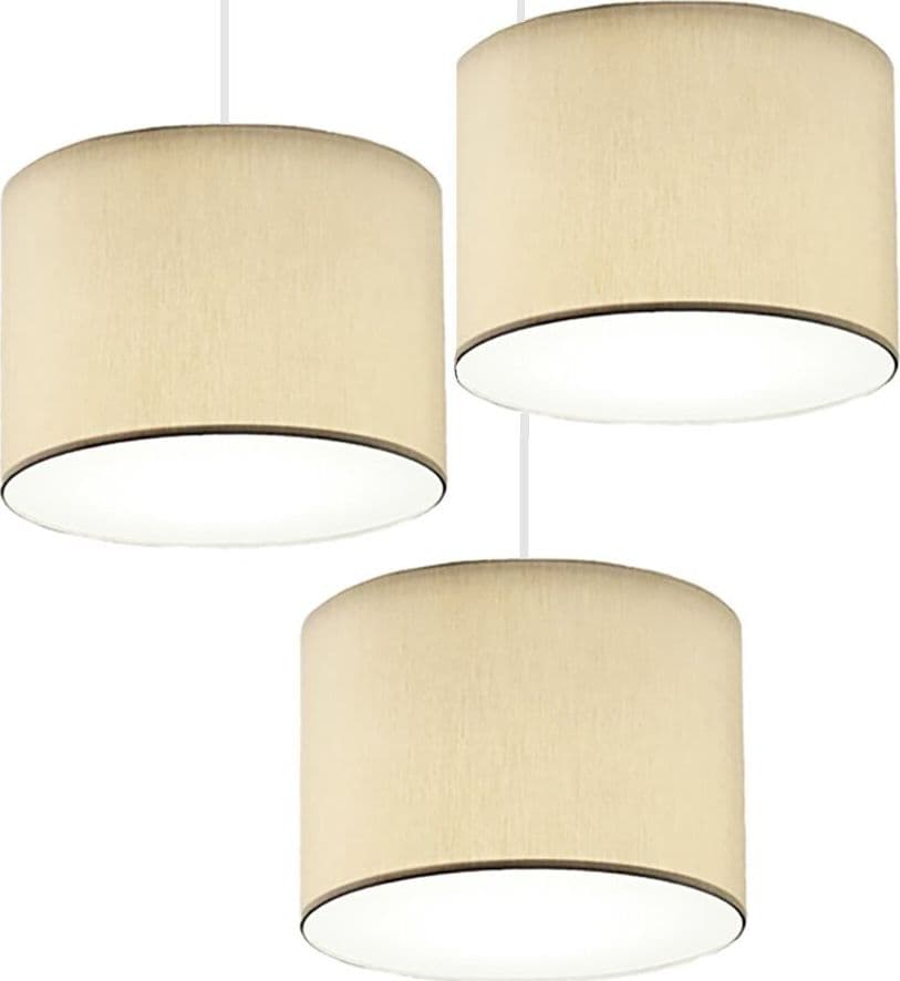 Lampadario-Illuminando-CILINDRO-SP-3-TO-BN-SA-E27-LED-tessuto-sabbia-sospensione-classica-moderna