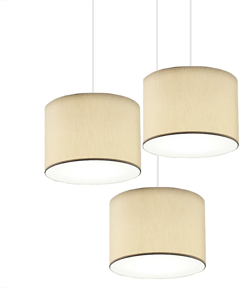 Lampadario-Illuminando-CILINDRO-SP-3-TO-BN-SA-E27-LED-tessuto-sabbia-sospensione-classica-moderna