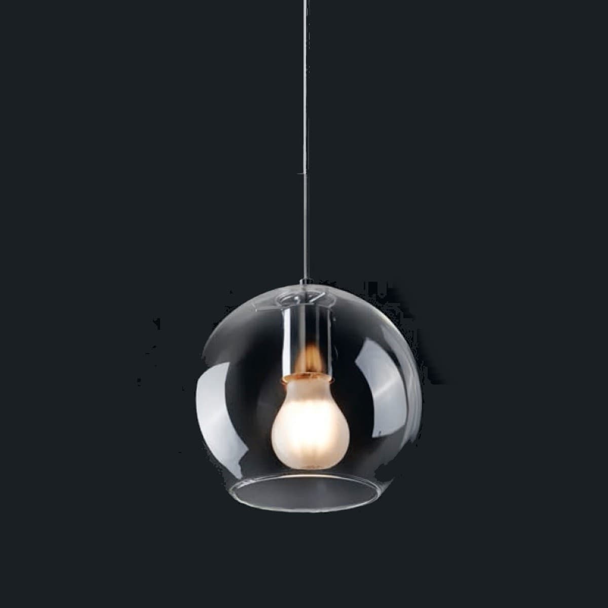 Lampadario-Illuminando-PAGODA-1A-E27-LED-sospensione-vetro-trasparente-lampada-soffitto
