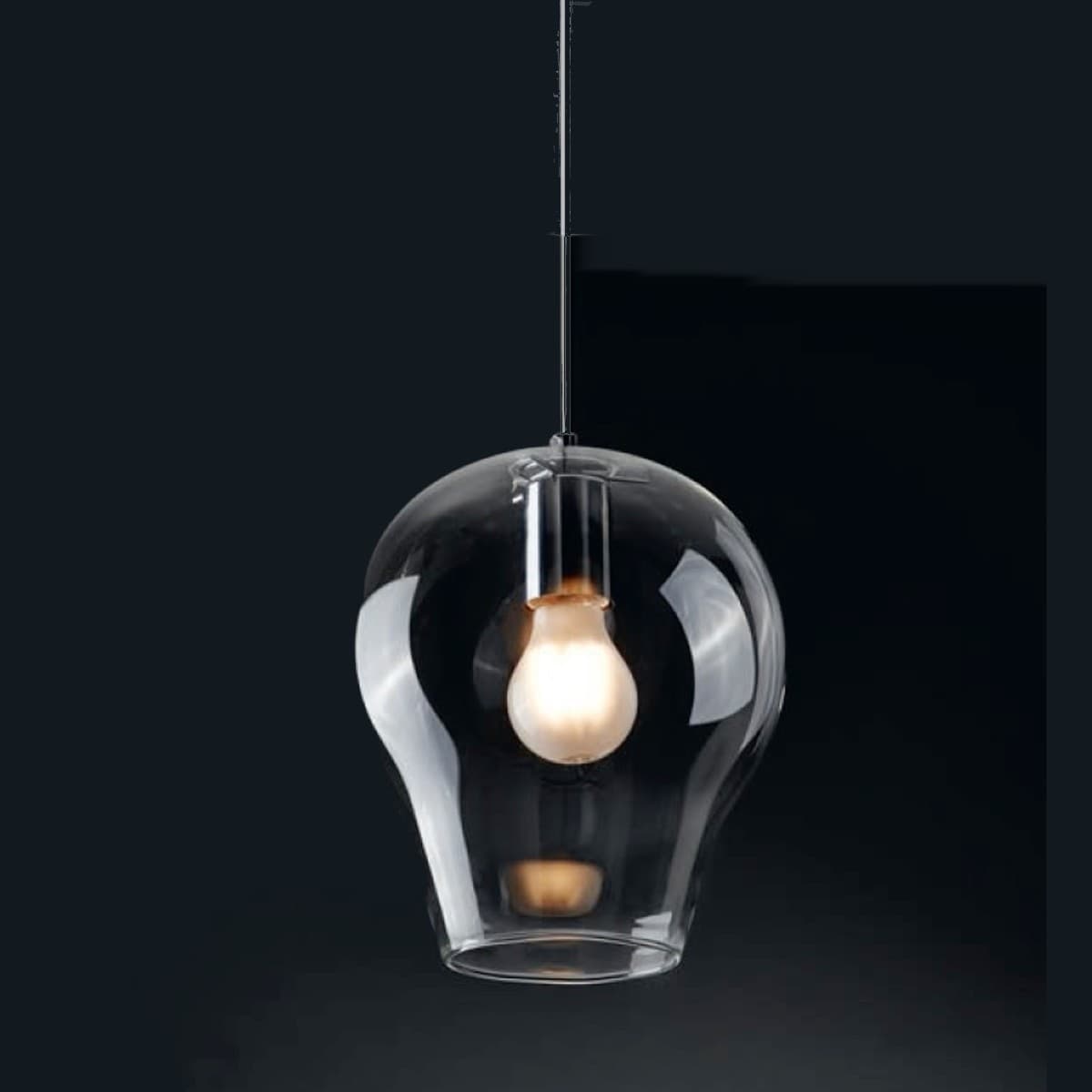Lampadario-Illuminando-PAGODA-1C-E27-LED-sospensione-moderna-vetro-trasparente-lampada-soffitto