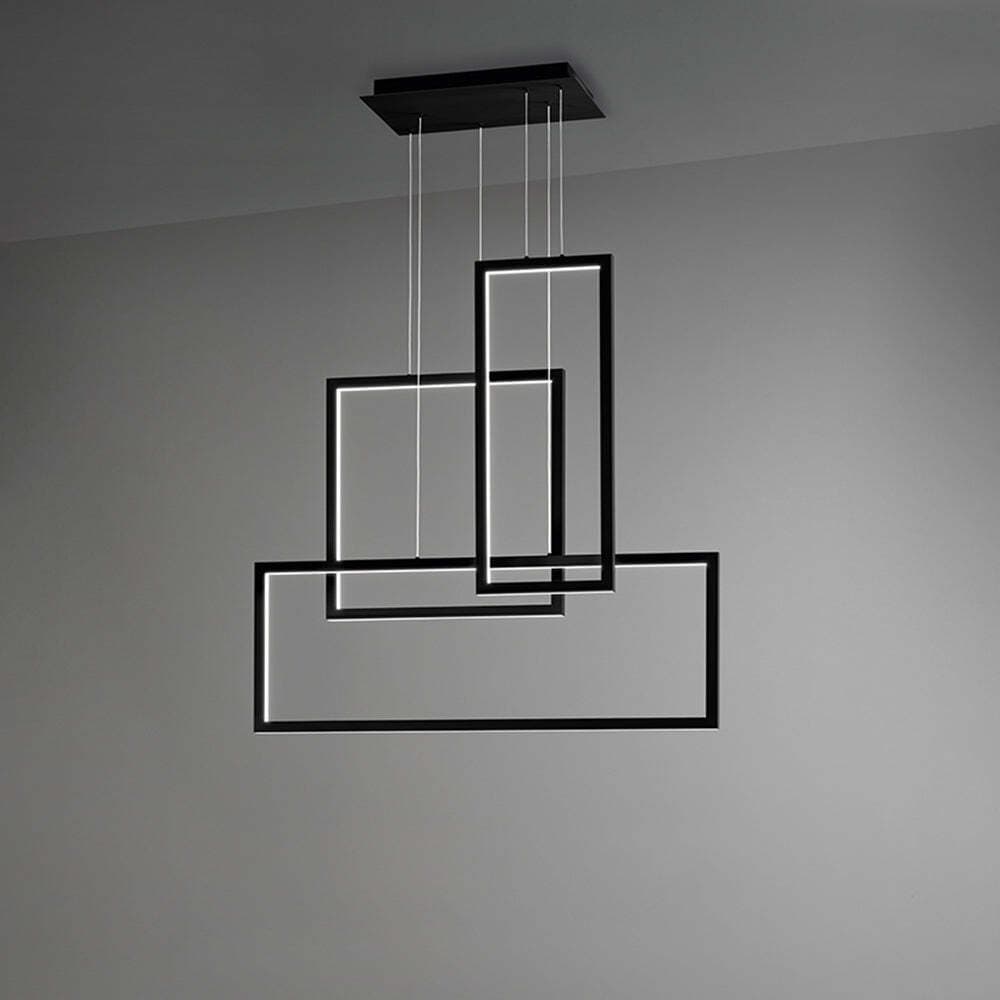 Lampadario-In-Alluminio-Industrial-Cross-Colore-Nero-Led