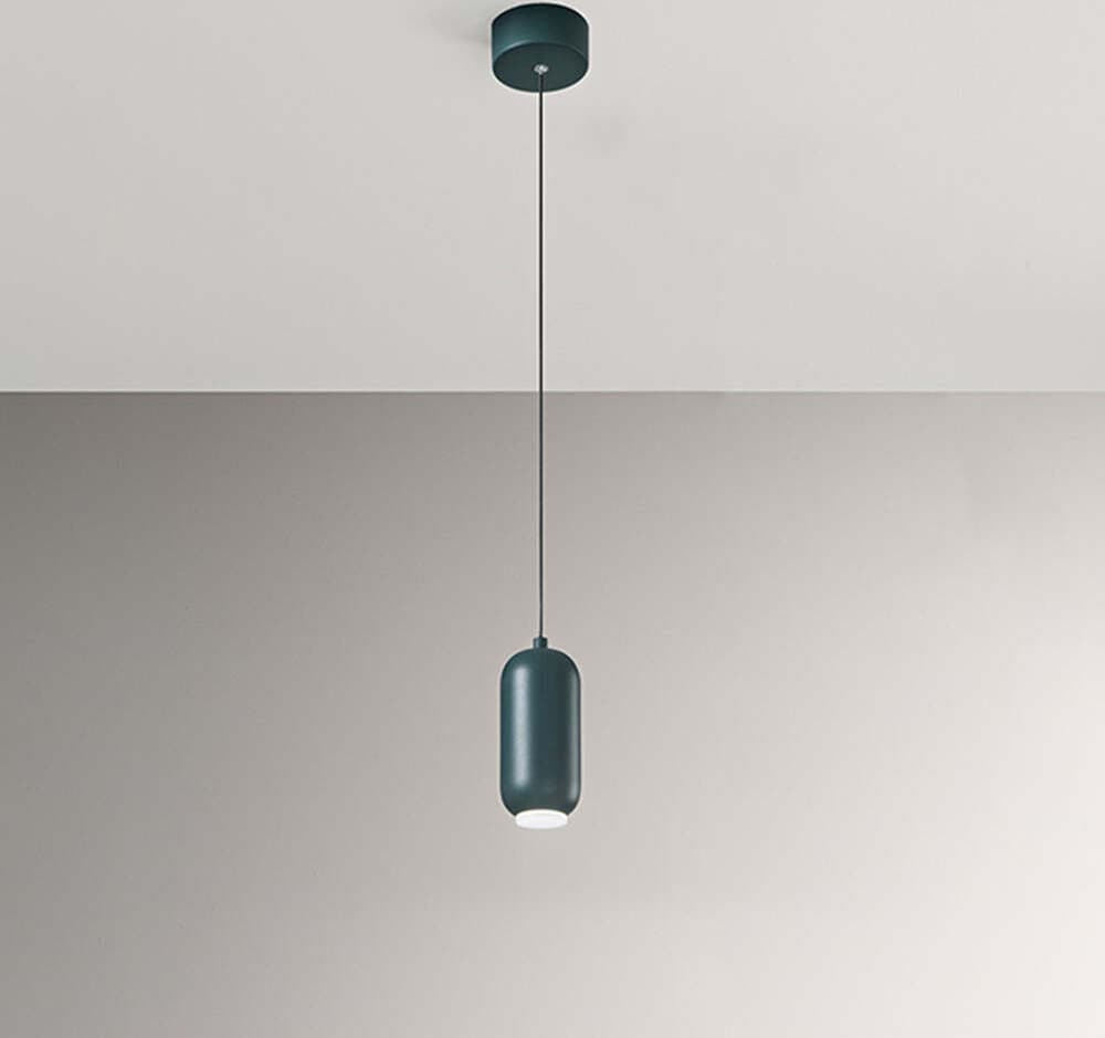 Lampadario-In-Metallo-Contemporaneo-Bullet-Verde-Led