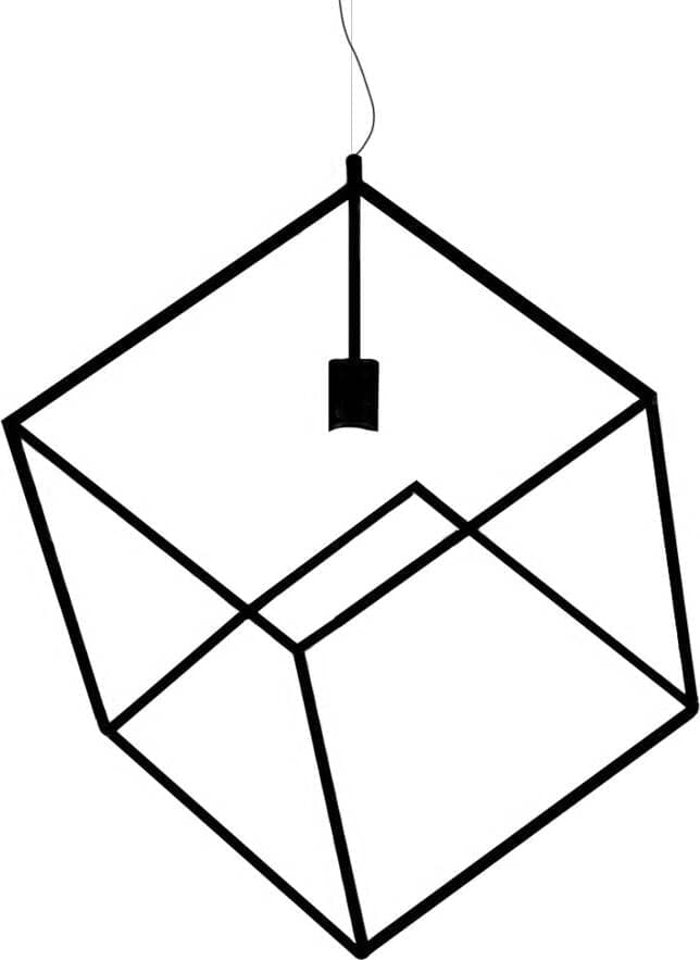 Lampadario-In-Metallo-Industrial-Cube-Nero-1-Luce-E27