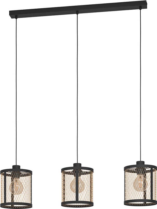 Lampadario-Industrial-Dellow-3-Luci-Acciaio-Nero