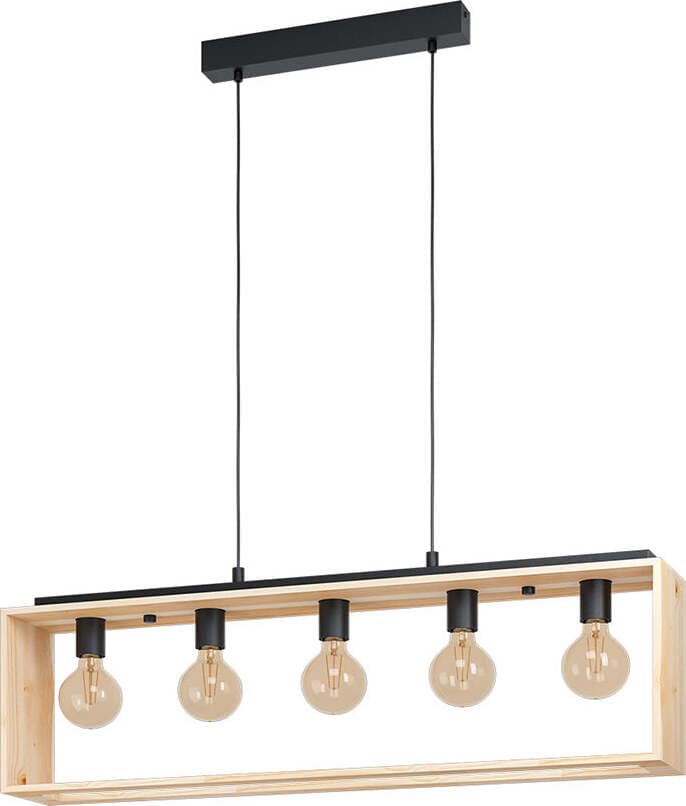 Lampadario-Industrial-Famborough-5-Luci-Metallo-Nero
