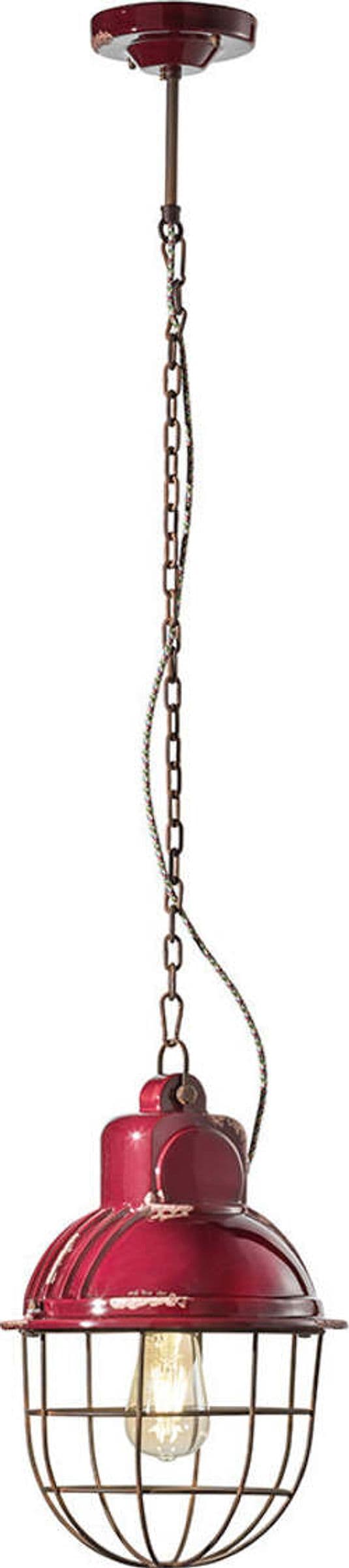 Lampadario-Industrial-Ferro-E-Ceramica-Con-Rete-Vintage-Bordeaux-1-Luce-E27-26Cm