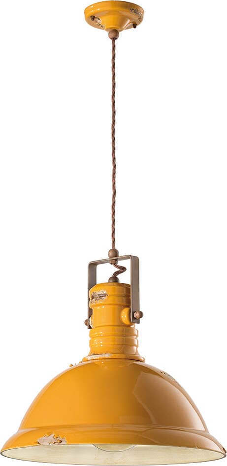 Lampadario-Industrial-Ferro-E-Ceramica-Vintage-Giallo-1-Luce-E27-40Cm