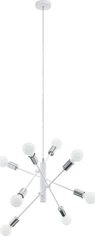 Lampadario-Industrial-Gradoli-8-Luci-Acciaio-Bianco-E-Cromo