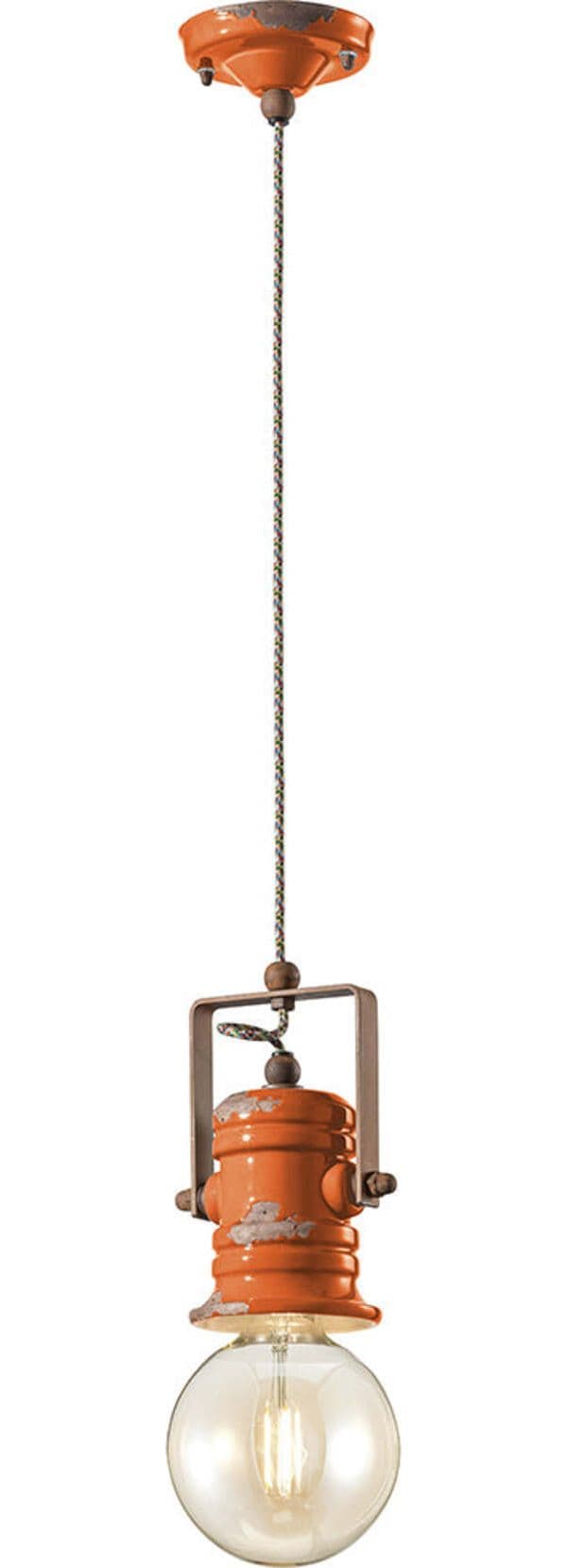 Lampadario-Industrial-Minimal-Urban-Ferro-Ceramica-Vintage-Arancio-1-Luce-E27