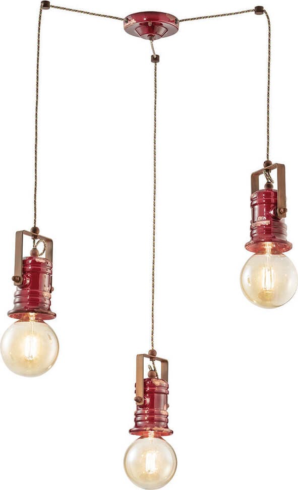 Lampadario-Industrial-Minimal-Urban-Ferro-Ceramica-Vintage-Bordeaux-3-Luci-E27